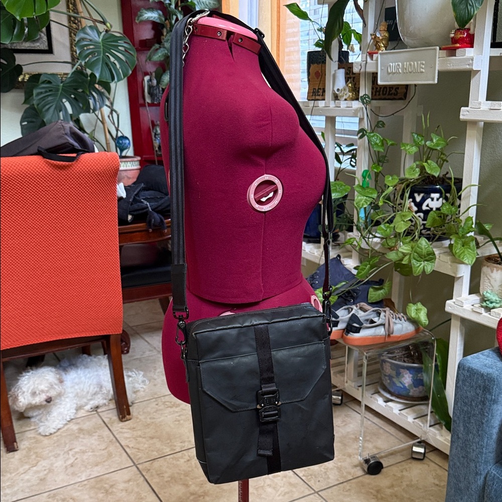 Defy Leather and Canvas Crossbody/Travel Light Bag. USA made